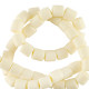 Polymer tube beads 6mm - Cotton white